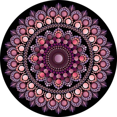 Rüya gibi bir nokta mandala deseni. Yoga için vektör geçmişi, meditasyon posteri. Süs mandala ile güzel bir vektör deseni. Telefondan parmak izi almak için kullanılabilir. Poster, dövme, yoga.