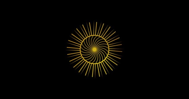 Abstract Ornamental Digital Hand Drawn Gold Color Mandala Footage Floral — Stock Video