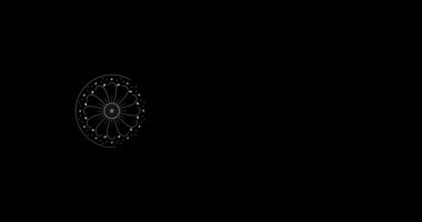 Silver and black mandala animation background. For yoga, design. Silver abstract flowers loop.