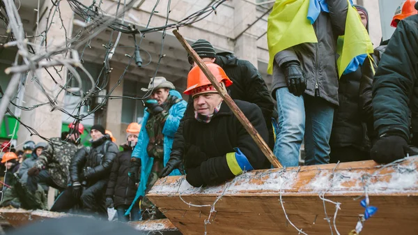 Barricate di Euromaidan a Kiev, dicembre 2013 — Foto Stock