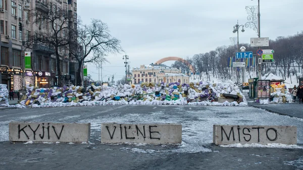 Barricadas em Kiev — Fotografia de Stock