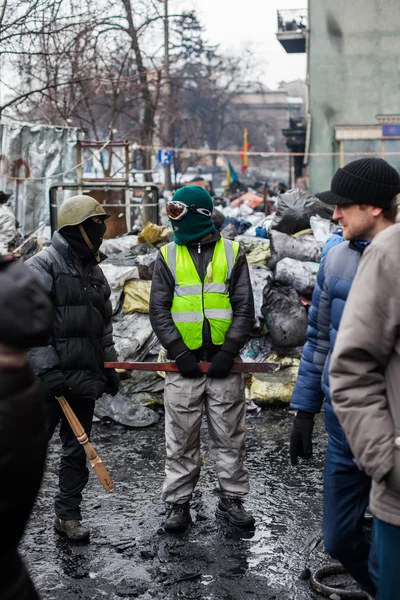 Barricadas em Kiev — Fotografia de Stock