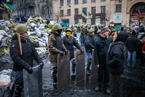 Barricadas em Kiev — Fotografia de Stock