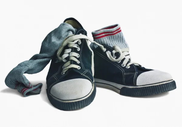 Canvas shoes with socks — Stock Photo, Image