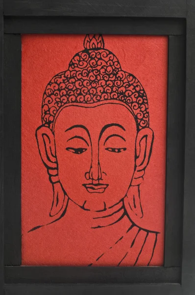 Målningar av buddha på en lampskärm — Stockfoto