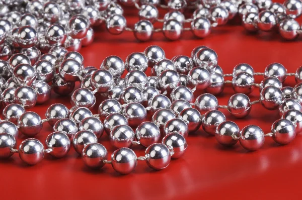 Stringa di perline d'argento — Foto Stock