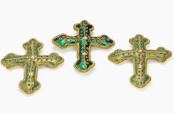 Три зелёных креста — стоковое фото