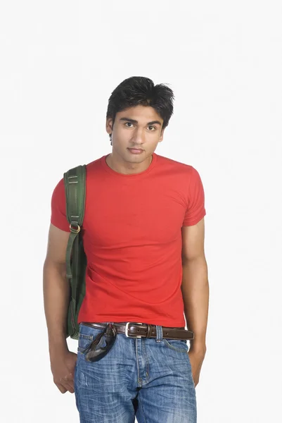 Portrait of a man carrying a bag — Stock Photo, Image