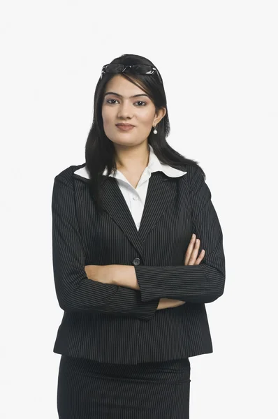 Businesswoman with hands folded — Stock Photo, Image