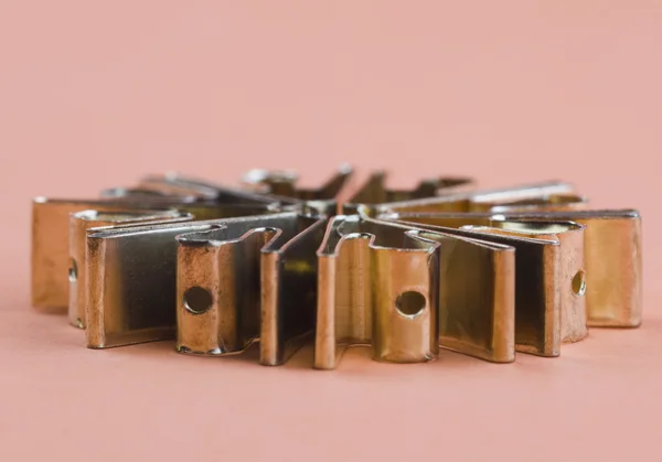 Close-up of curtain clips — Stock Photo, Image