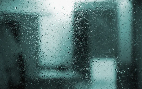 Dew drops on glass, Gurgaon — Stock Photo, Image