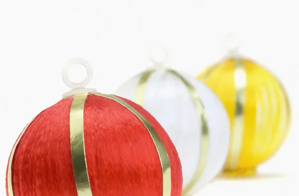 Three Christmas baubles — Stock Photo, Image