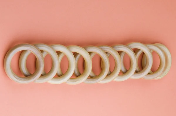 Curtain rings in a row — Stock Photo, Image