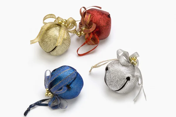 Four christmas colorful bells — Stock Photo, Image