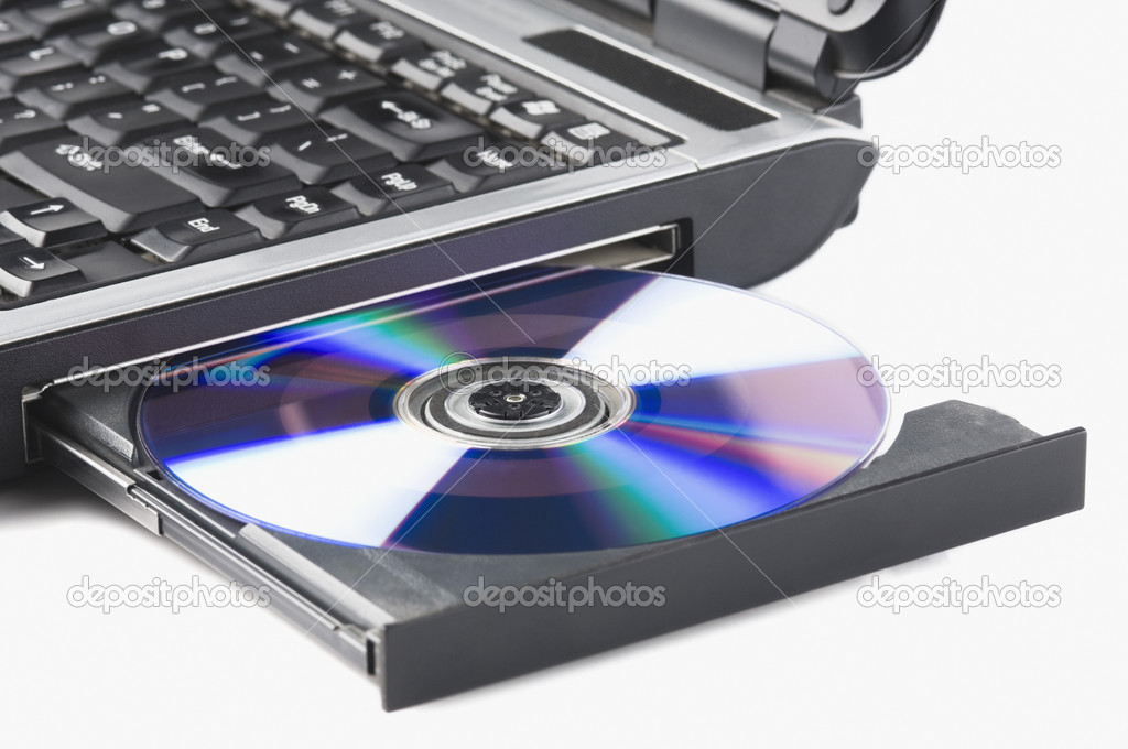 Laptop ejecting a DVD
