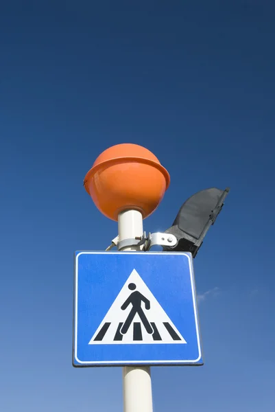 Zebrastreifen-Schild — Stockfoto