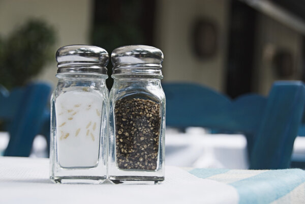 Salt shaker and a pepper shaker