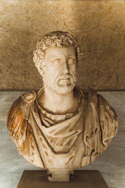 Bust in a museum, Stoa of Attalos clipart