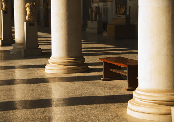 Colonnade of an ancient museum, Stoa of Attalos