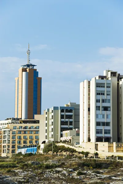 Buildings in a city, Portomaso Tower, Portomaso, Paceville, St. Julian's — Stock Photo, Image