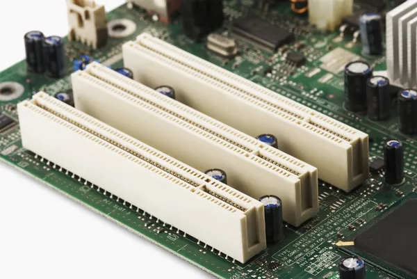 Pci slots on a mother board — Stock Photo, Image