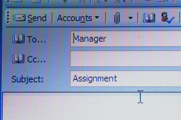 Format wiadomości e-mail na ekranie komputera — Stockfoto