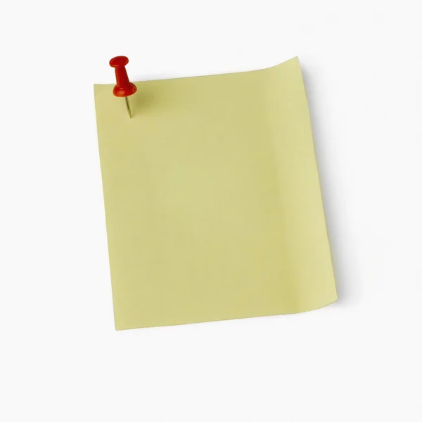 Thumbtack on an adhesive note — Stock Photo, Image