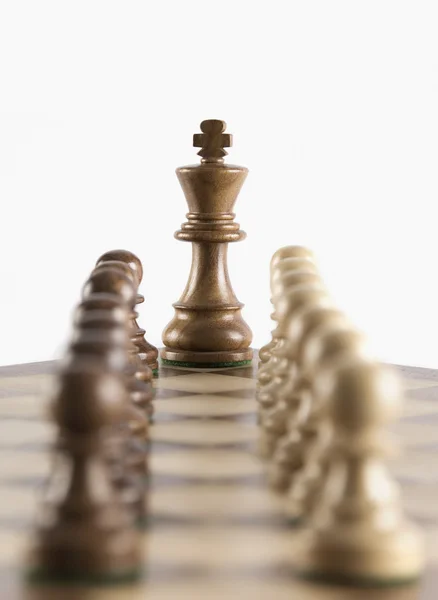 Re degli scacchi con il suo re — Foto Stock
