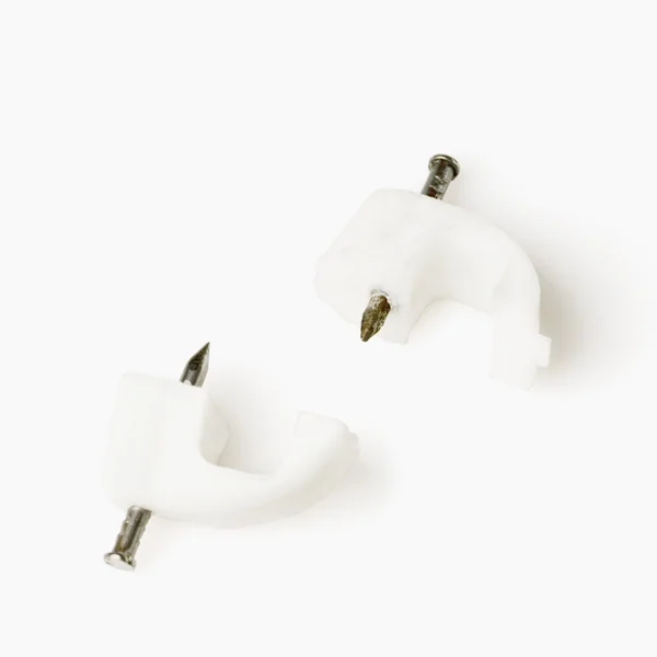 Two cable clips — Stock Photo, Image