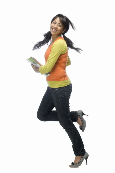 College student with files — Stock Photo, Image