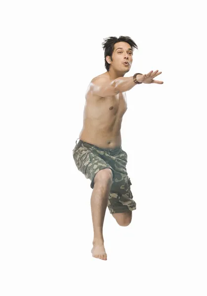 Hombre saltando de alegría — Foto de Stock