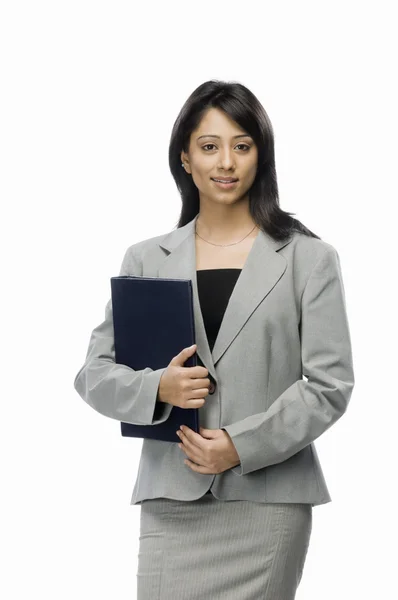 Businesswoman holding a file — Stock Photo, Image