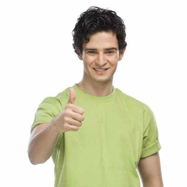 Man showing thumbs up sign — Stock Photo, Image