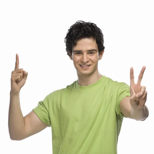 Man showing thumbs up sign — Stock Photo, Image