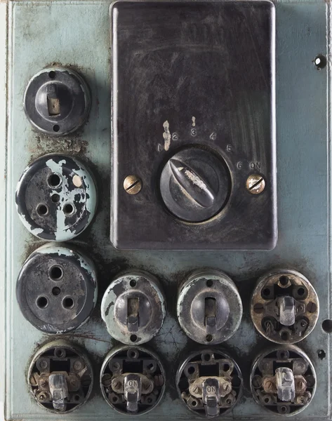 Old light switches and sockets — Stock Photo, Image