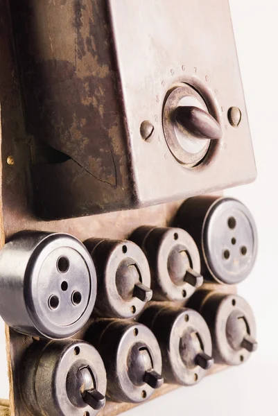 Old light switches and sockets — Stock Photo, Image