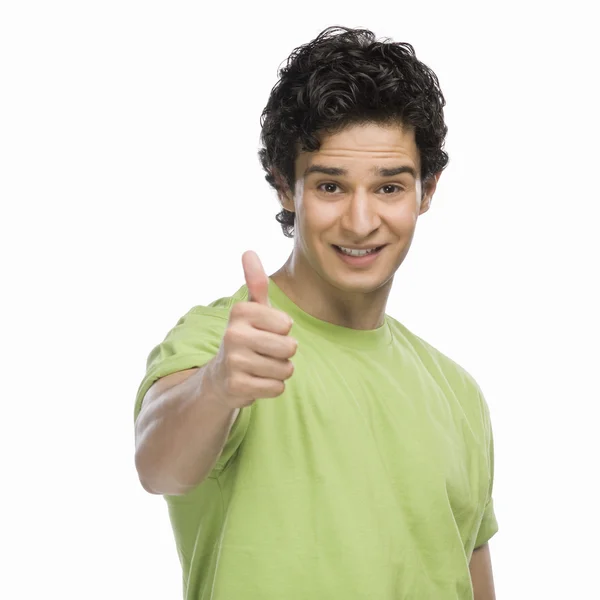 Man showing thumbs up sign — Stock Photo, Image