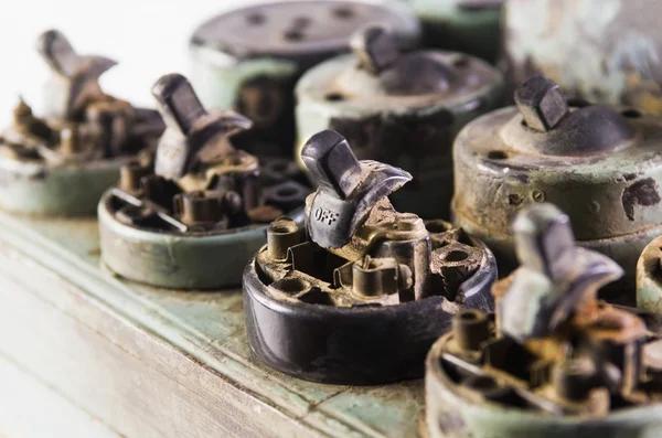 Old light switches and sockets — Stock Photo, Image