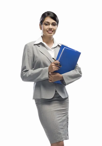 Businesswoman holding a file — Stock Photo, Image