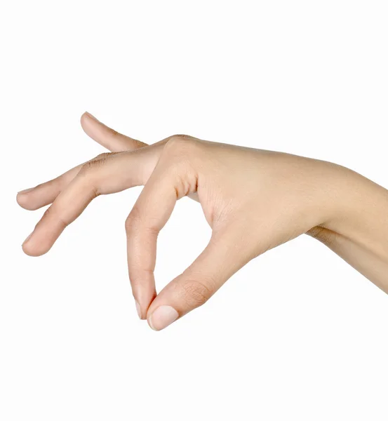 Hand making a pinching gesture — Stock Photo, Image