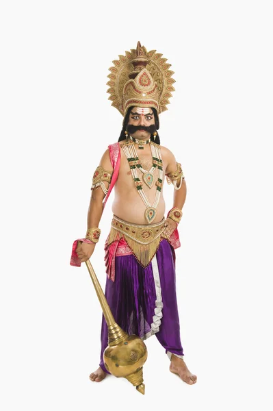 男を着てアップ ラーヴァナとしてヒンドゥー教 — ストック写真