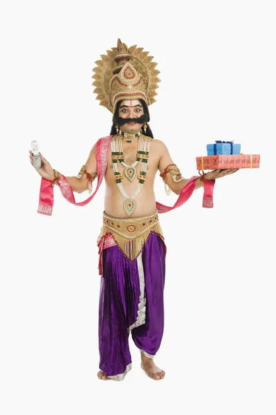 Man dressed-up as Ravana — Stock Photo, Image