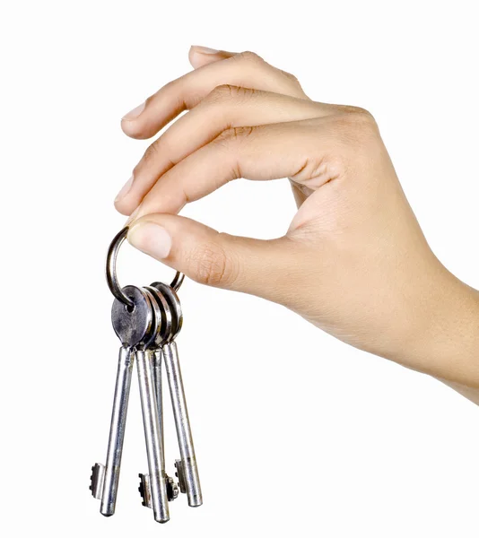 Ręka trzyma klucze — Zdjęcie stockowe