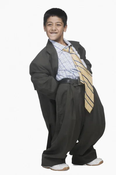 Boy wearing oversized suit — Stock Photo, Image