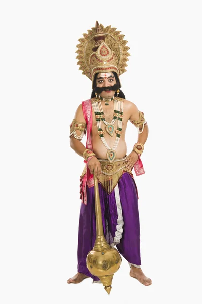 Man uppklädda som ravana hinduiska — Stockfoto