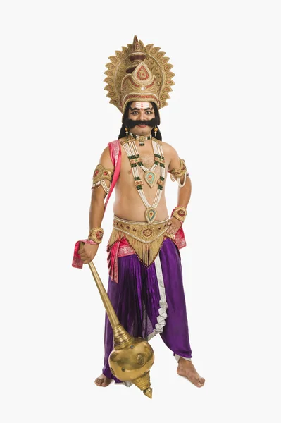 Man uppklädda som ravana hinduiska — Stockfoto