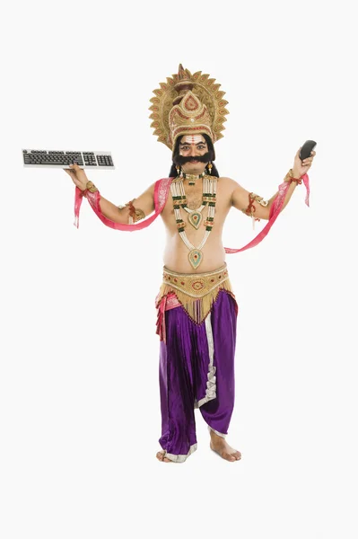 Man dressed-up as Ravana — Stock Photo, Image