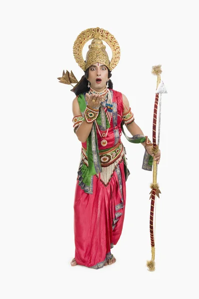 Artist dressed-up as Rama the Hindu — Stock Photo, Image