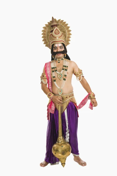 Artist dressed-up as Ravana the Hindu — Stock Photo, Image