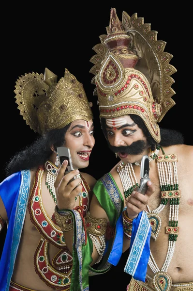 Umělci-oblečený jako rama a ravana — Stock fotografie